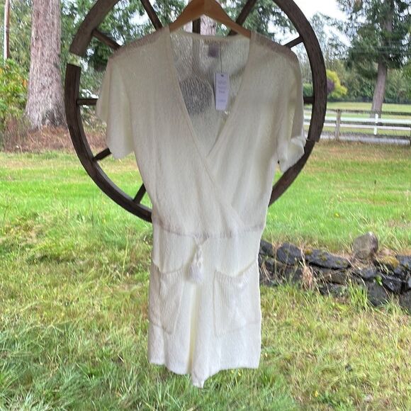 NWT L*Space womans cream knit romper - Picture 1 of 13